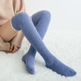 thumbnail image 4 of Bibifish Womens Socks Fuzzy Over Knee Stockings Soft Winter Warm Thermal Thigh Knee High Socks Solid Color Leg Warmers For Women, 4 of 9