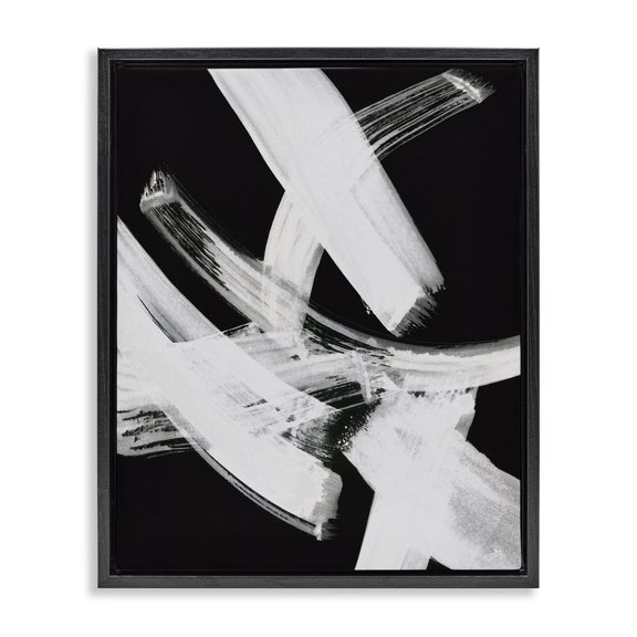 Stupell Industries Contemporary Black Floating Frame Canvas Art, 17 x 21, by Susan Jill