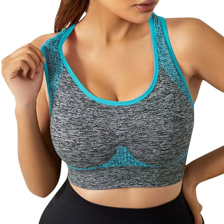 Chuancc Womens Sports Bra Push Up Bra Women Sports Bras Strappy Padded Support Yoga Bra Workout Bra Workout Tops For Women Sports Bras For Teens Blue L Clearance