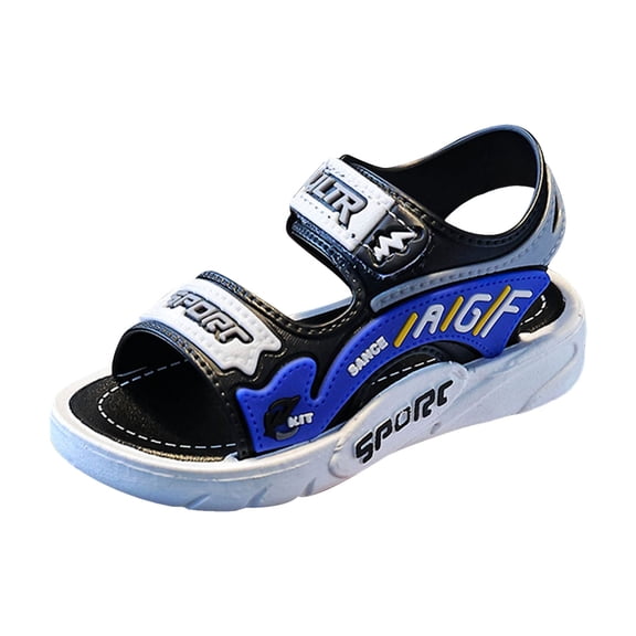 Karoyedx Water Shoes for Kids Unisex Kids Summer Slide Sandals Teen Comfort Anti-Slip Open Toe Adjustable Walking Beach Shower Shoes Blue Size,10