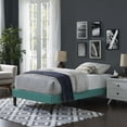 thumbnail image 2 of Mod Uptown Mid-Century Upholstered Platform Bed, Twin, Aqua Blue, 2 of 5