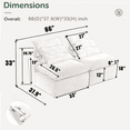 thumbnail image 3 of Modern Loveseat Sofa,Modular Sofa Couch,Corduroy 2-Seater Cloud Couch,Reading Lounge Sofa Chair for Small Spaces,Living Room,No Armrests,At will DIY,Beige, 3 of 4