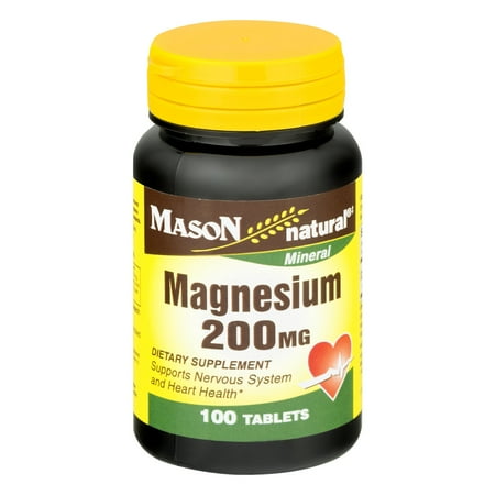 Mason Natural Magnesium - Mason Natural Magnesium Tablets, 200 mg, 100 Ct