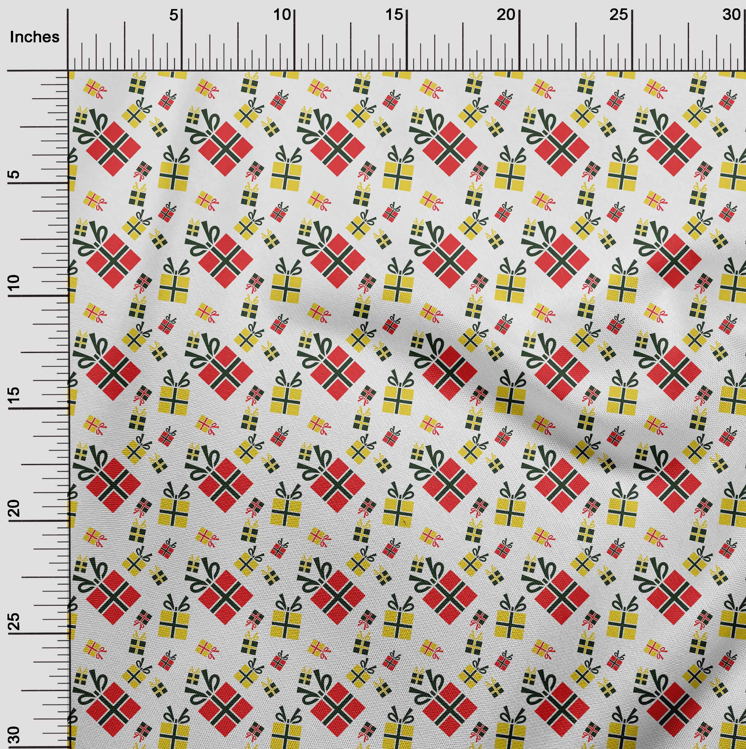 oneOone Cotton Cambric Cream Fabric Merry Christmas Craft Projects Decor Fabric Printed By The Yard 56 Inch Wide