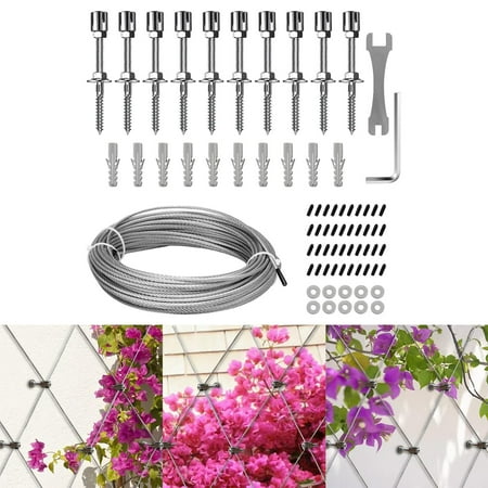 Colaxi Trellis Set for Trellis System Lawn Fence Crosshead Hubs Plant Supports for Climbing Plants Ivy Outdoor And Plants With 52ft Wire Colaxi Trellis Set for Trellis System Lawn Fence Crosshead Hubs Plant Supports for Climbing Plants Ivy Outdoor And Plants With 52ft Wire