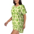 thumbnail image 2 of Naloa Various Lemons Women's Short-Sleeved Pajama Set, Loungewear, Summer pajamas, Breathable Cozy - X-Large, 2 of 9