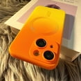 thumbnail image 4 of Magnetic for iPhone 15 Plus Case, Compatible with MagSafe, Full Camera Lens Film Protection Cute Gradient Color Silicone Shockproof Matte Cover for Women & Men (iPhone 15 Plus,Orange Yellow), 4 of 17