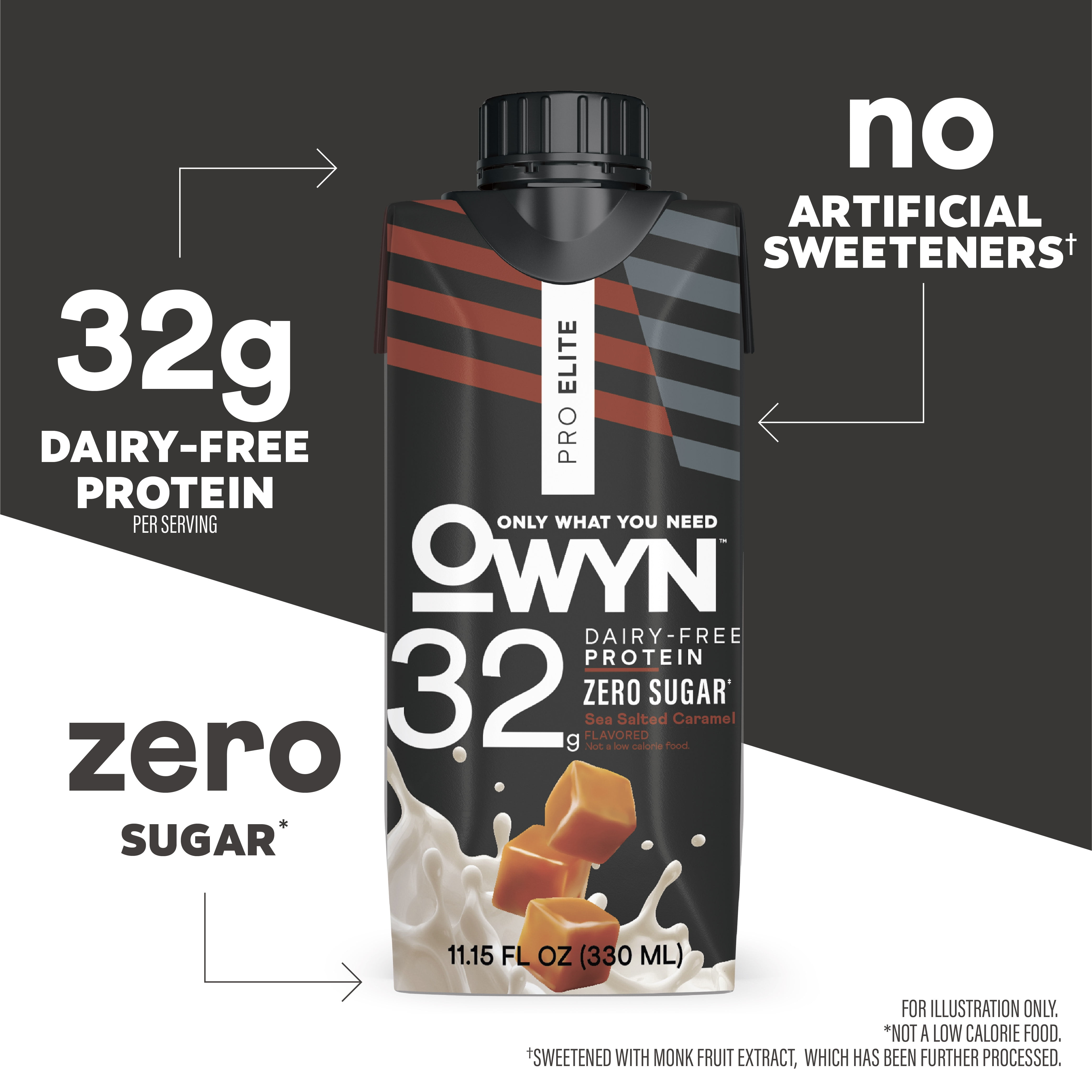 OWYN Pro Elite 32g High Protein Shakes, Sea Salt Caramel, 11.15 fl oz, 4 Count
