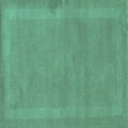 thumbnail image 1 of Ahgly Company Machine Washable Indoor Square Abstract Turquoise Blue Contemporary Area Rugs, 3' Square, 1 of 4