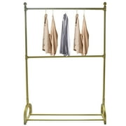 Display Garment Rack Gold Clothing Rack With Bottom Shelves Shoes Rack Home Clothing Rack Garment Hanging Display Stand Clothes Storage Shelves Shoes Rack Commercial Garment Rolling Rack