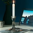 thumbnail image 2 of Decorative Smoked Gray Glass Crystal Taper Traditional Candle Holder Candlestick, Hexagon Shape, 2 of 6