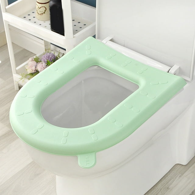 EVA Toilet Seat Cover, Lightweight, Rainproof, Non-Absorbent, Comfortable, Self-Adhesive Installation, Washable, Fits Most Standard Toilets