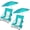 Teal, variant on SUNSPIRE Beach Chair with Umbrella Low Back Portable Folding Camping Chair with Cup Holder & Carry Bag for Outdoor Beach Picnic Travel 2-Pack Teal