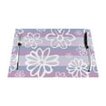 thumbnail image 1 of YFYANG Washable Heat-Resistant Placemats, 70% PVC/30% Polyester, Purple Striped Flowers Kitchen Table Mat, 12" x 18" 4 Piece, 1 of 6