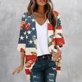 thumbnail image 2 of Guluxicc Women 4th of July Kimono Cardigan Open Front Lightweight Boho Beach Cover Up Casual Loose Summer Vacation Cardigans, 2 of 5