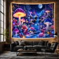 thumbnail image 6 of Magical Glowing Nocturnal with Forest Around Cascading, Mystical Fantasy for Space Lovers, Wall Decor, Thanksgiving Hostess Gift, Tapestry Wall Hanging for Dorm and Living Room, 6 of 7