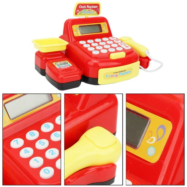 Cergrey Plastic Toy Simulated Supermarket Electronic Cash Register Play Toys Pretend Role for Kids Gift Play Role Toy
