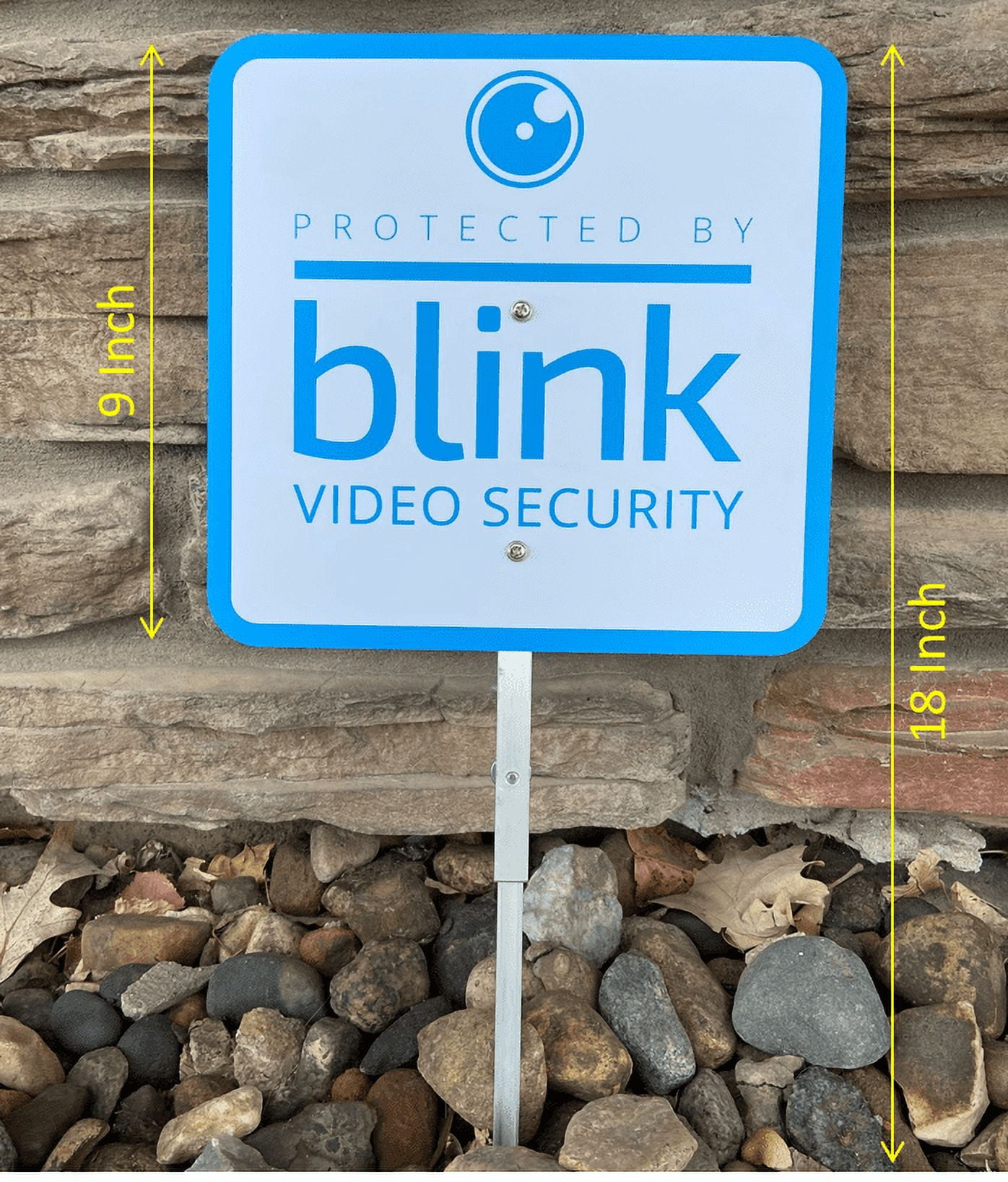 Blink Yard Sign w/ 28 Aluminum Stake and 4 Double Sided Window/Door  Stickers