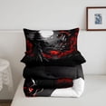thumbnail image 5 of Manfei Japanese Dragon Animals King Size Comforter Sets,Moon Samurai Comforters King Size,Black Red,Black Reversible,3-Piece,1 Comforter and 2 Pillowcases, 5 of 7