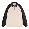 thumbnail image 2 of UVEASISHA Zip Up Polo Shirts for Men Raglan Long Sleeve Golf Shirts Regular Fit Casual Golf Polos Lightweight Comdfy Collared Work Shirts Sales Today,Black,2XL, 2 of 3