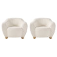 thumbnail image 3 of 2-Pack Walker Edison Contemporary Bouclé Accent Chairs with Wood Legs, Ivory, 3 of 7