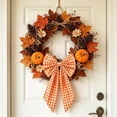 thumbnail image 5 of Yellow Satin Halloween Decorative Bow 9.84x7.08 Inch for Spooky Ambience, Gothic Wreath Bow for Holiday Parties, Family Gatherings and Indoor Outdoor Decor, 5 of 9