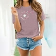 thumbnail image 2 of Womens Valentine's Day Shirts Short Sleeve Fashion Graphic Basic T-Shirts Casual Pullover Tunic Tops (L, B Pink), 2 of 7