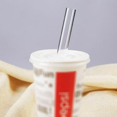 1PCS Reusable Glass Drinking Straws Eco Friendly for Hot Or Cold Drinks Flat-mouthed
