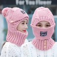 thumbnail image 2 of Gorro de ciclismo femenino con protección auditiva, gorro de lana con forro polar, gorro de punto, bufanda integrada para mujer, de invierno engrosado con máscara desmontable., 2 of 5