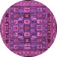 thumbnail image 1 of Ahgly Company Indoor Round Abstract Purple Modern Area Rugs, 6' Round, 1 of 4