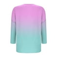thumbnail image 4 of Gamivast Summer Linen Tops for Women Fashion Gradient Color Casual Long Sleeve Shirts Womens Tops Crew Neck Blouses Vacation Casual Beach Shirts Purple XL Clothes Under $5.00 Recent, 4 of 5