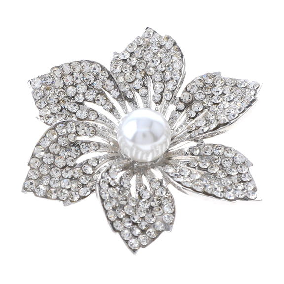 Crystal Rhinestone Flower Brooch