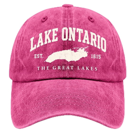 Unisex Retro Lake Ontario Baseball Cap - Vintage Graphic Trucker Hat with Classic Fit Design