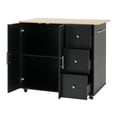 thumbnail image 5 of LiviNest Mobile Kitchen Island Cart: 5-in-1 Storage Cart with Wheels - 2 Doors & 3 Drawers for Small Kitchen Organization - Black Rolling Utility Cart for Dining Room & Apartment, 5 of 6