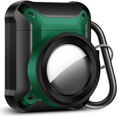 thumbnail image 1 of For AirPods Case Camera Design Airpod Airtag Case Armor Case Cover Compatible with AirPods 2/1 and AirTags , Cute Military Protective Case with Keychain Shockproof - （Green）, 1 of 5