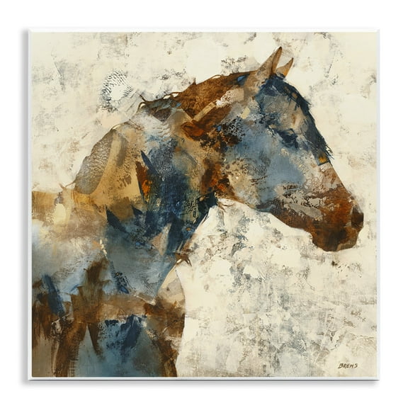 Stupell Industries Abstract Horse Layered Blocked Strokes Earth Tones Painting Unframed Art Print Wall Art, Design by Scott Brems