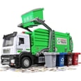 thumbnail image 1 of Garbage Truck Bin Lorry Toy with Lights Sounds, Friction-Powered Gift Kids 1:32, 1 of 4