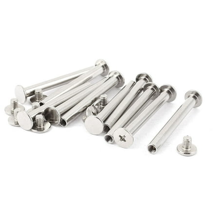 

Uxcell 5mmx45mm Nickel Plated Binding Chicago Screw Post for Album Scrapbook (10-pack)