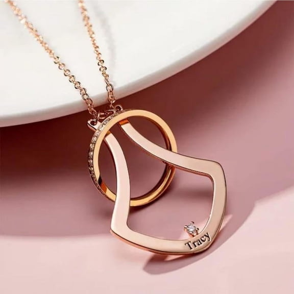 925 Silver Geometric Ring Holder Necklace Thick Chain Options Ring Size For Gift valentine Gift Engagement Ring Keeper Wedding Ring Holder