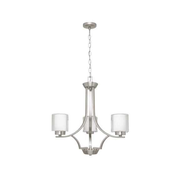 Directrenosupply Sonara 3-Light Modern Brushed Nickel Corded Electric Chandeliers