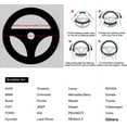 thumbnail image 5 of Funda para volante de coche (negro y rojo), de cuero, 37-39 cm, antideslizante, transpirable, de fibra de carbono, elástica, universal y profesional., 5 of 5