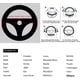 thumbnail image 5 of Funda para volante de coche (negro y rojo), de cuero, 37-39 cm, antideslizante, transpirable, de fibra de carbono, elástica, universal y profesional., 5 of 5