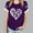 Purple, variant on Mingw T Shirts for Women Summer Animal Print T Shirt Round Neck Tee Comfortable Fabric Tops for Women Blouse