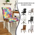 thumbnail image 5 of TSOVTHRID Rainbow Tie Dye Print Quilted Seat Cushion Covers for Kitchen Stretch Chair Cushion Slipcovers Practical Armless Chair Covers with Detachable Strap, Set of 4, 5 of 7
