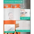 thumbnail image 4 of No Hook Shower Curtain with Snap in Liner, Hello Fall Orange Background Hotel Shower Curtains for Bathroom, Washable Shower Curtain Liner Set with Mesh Top Window, 48"x72", 4 of 6