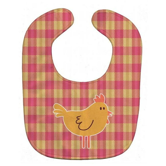 Carolines Treasures BB7090BIB Chicken Hen on Gingham Baby Bib