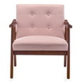 thumbnail image 3 of Convenience Concepts Take a Seat Natalie Accent Chair, Pearl Pink Fabric/Espresso, 3 of 8