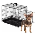 thumbnail image 1 of Transportadora metálica plegable para perro o gato chico, 50 cm, negra con base removible, 1 of 1