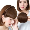 thumbnail image 3 of Diadema Trenzada Flequillo Sintético Extensión De Pelo Flecos Falsos Naturales Clip En Los Peluqueros Para Las Mujeres Invisible Natural, 3 of 4