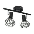 thumbnail image 4 of 2 Head Vintage Tracking Light Kit, Black Matte 85-265V Ceiling Spot Lamp Holder  For Bathroom, 4 of 8